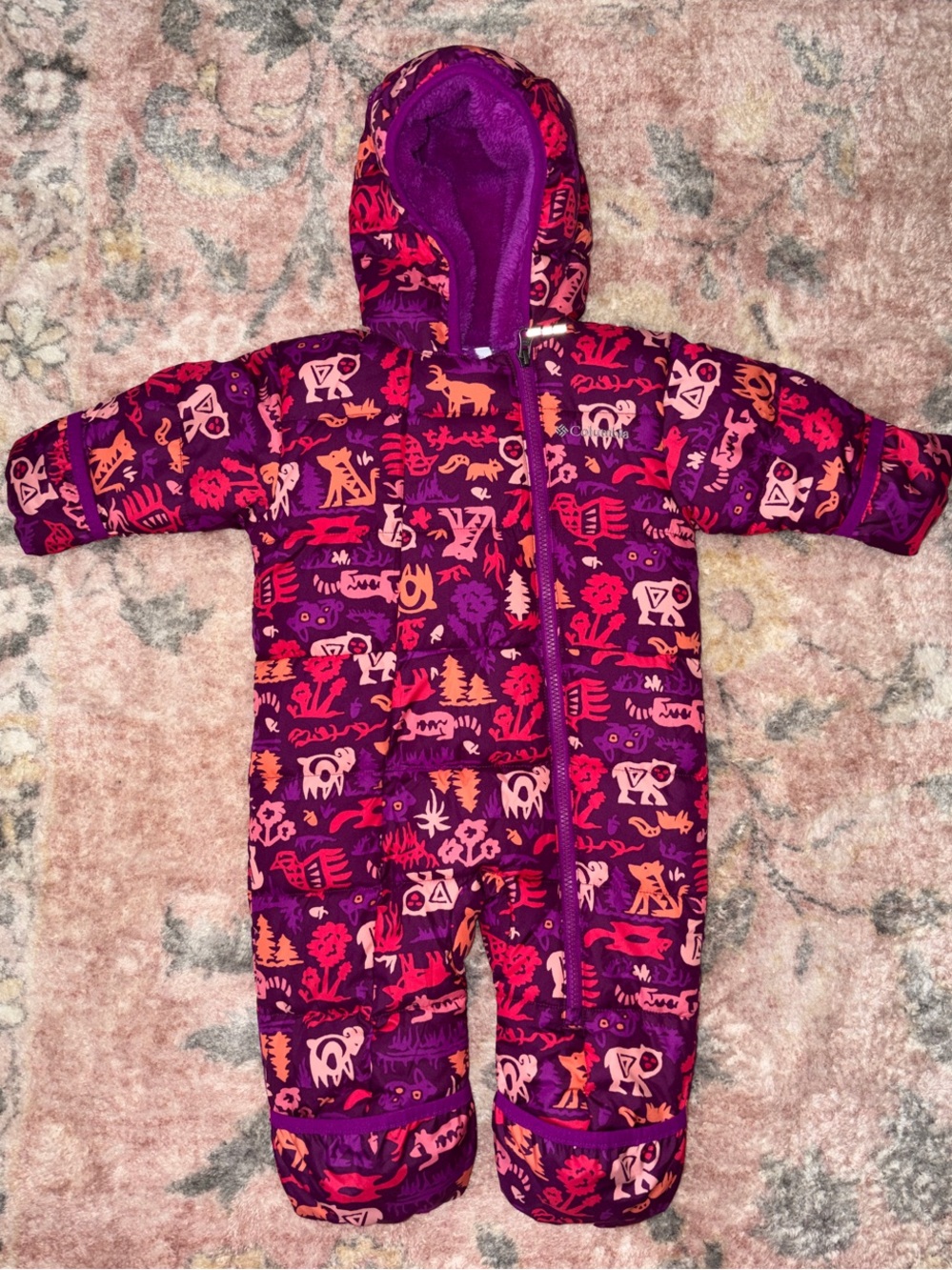 Columbia Purple and Pink Patterned Infant Snowsuit 6-12 months